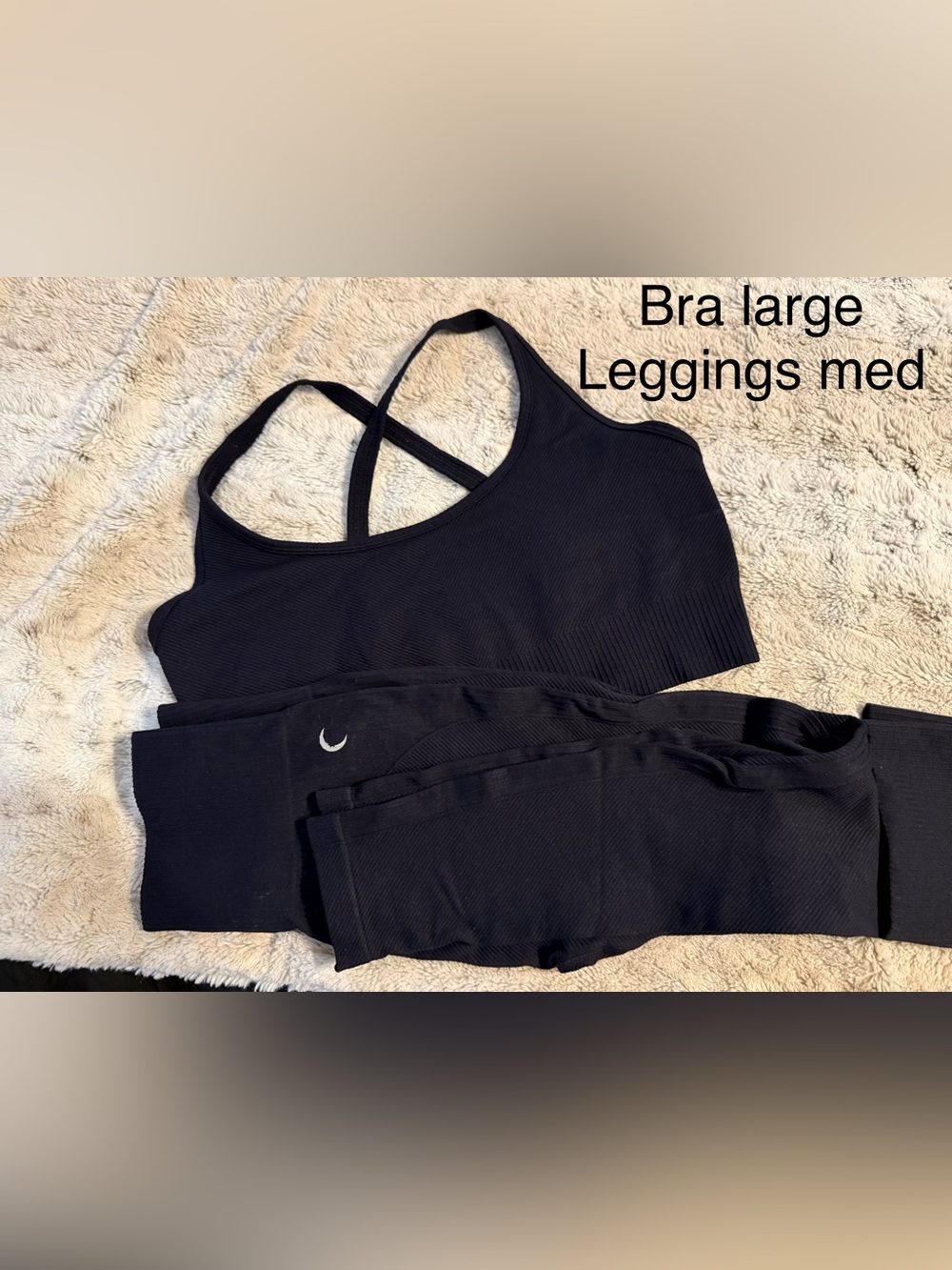 Zyia active Black Seamless performance Sports Bra L and Leggings med Set - Picture 2 of 2